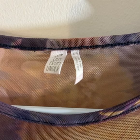 Urban Outfitters Out From Under - floral mesh long sleeve top - size L - Picture 2 of 3